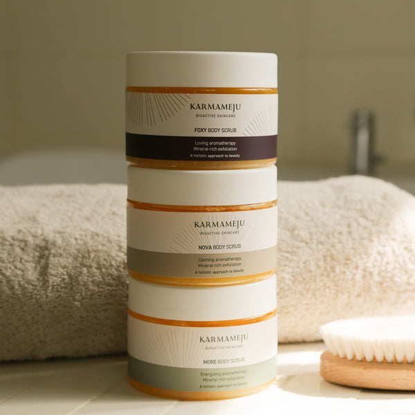 Natural Salt Body Scrub with aromatherapy. – Karmameju Skincare