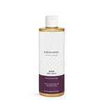 QUEEN body wash in a clear Karmameju bottle with golden shower gel, white cap and plum label
