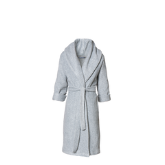 Karmameju Fleece Bathrobe, MOUNT FUJI, Light Grey